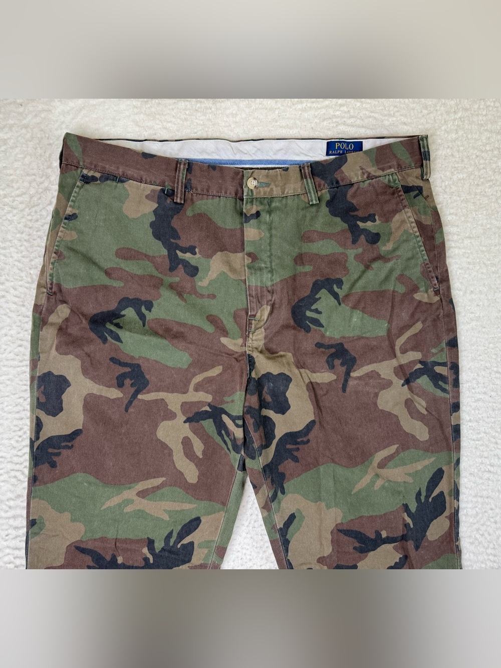Polo Ralph Lauren Classic Cotton Twill Camo Green Chino Pants Men's Size 38x32 - Picture 3 of 12